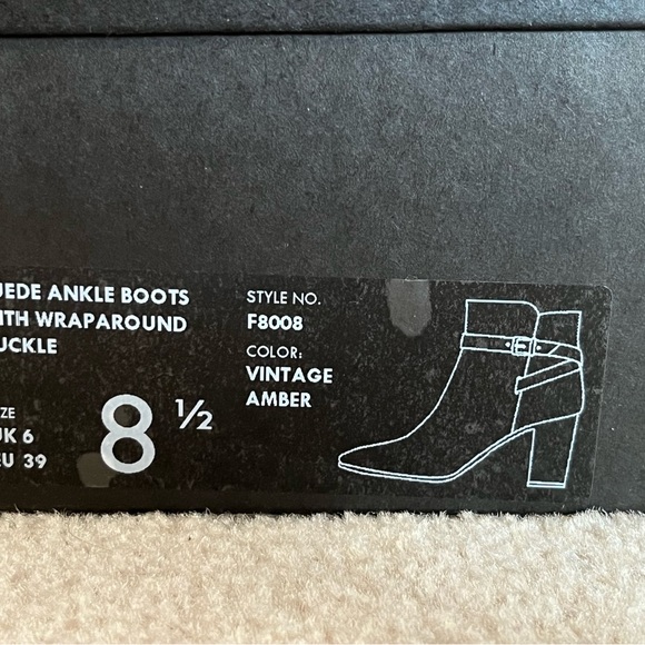 NWB J Crew Suede Ankle Boots with Wrap Around Buckle, size 8.5 - Picture 9 of 12